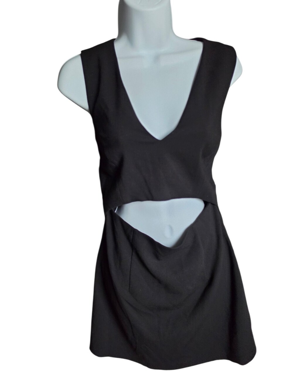NWT French Connection Whisper Cutout Dress - Black - Size 8